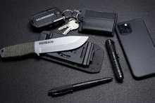 ROGAN Field Knife (RFK-PRO) Comes with sheath and belt clip.