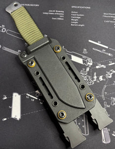Blemished RFK with OD green wrap, molle straps and coyote washers.