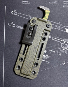 Limited Edition- Tactical Tool, sheath and clip. OD green topo